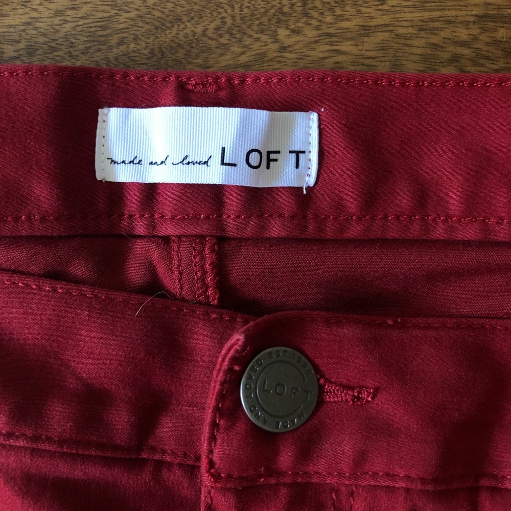 Loft Red ankle skinny pants “leggings”